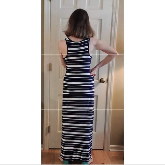 Old Navy blue & white stripe maxi dress size S - Picture 2 of 6